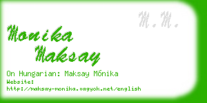 monika maksay business card