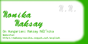 monika maksay business card